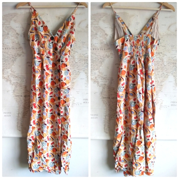 UO Amber Button-Down Linen Midi Dress-Size S - Picture 3 of 5